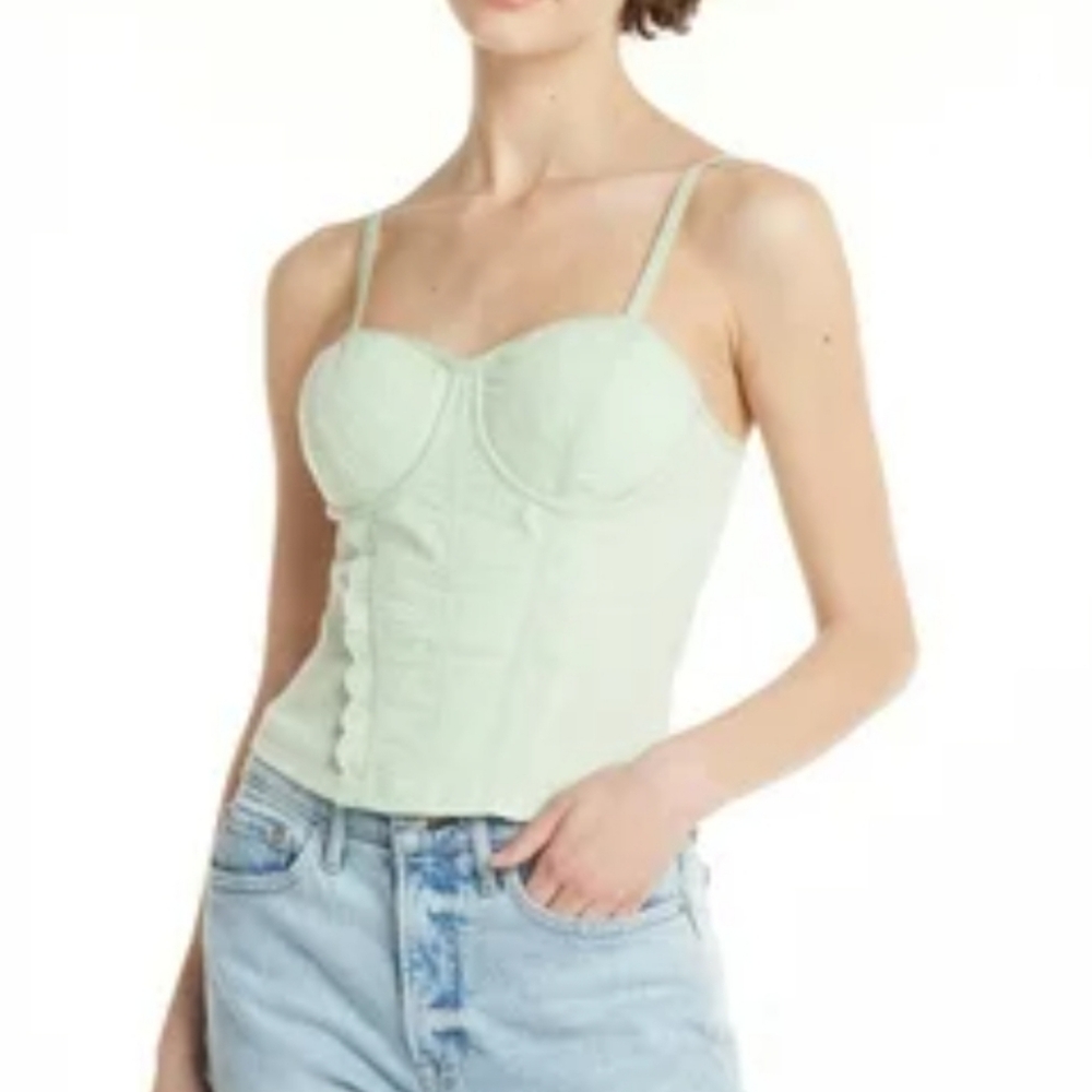 Madden NYC Size M. Brand New Crop Top Mint Green Body Sculpting NWT